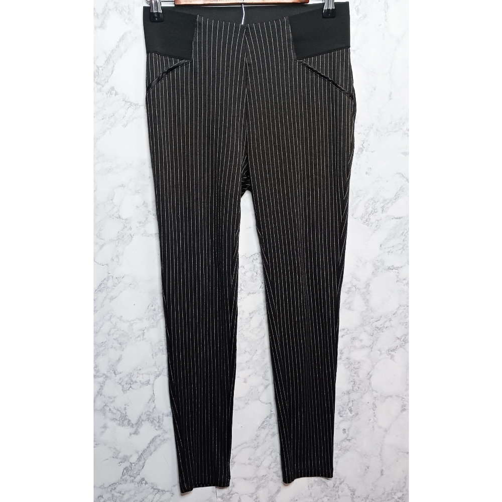 Ci Sono Dark Gray Strippes Stretchy Pants